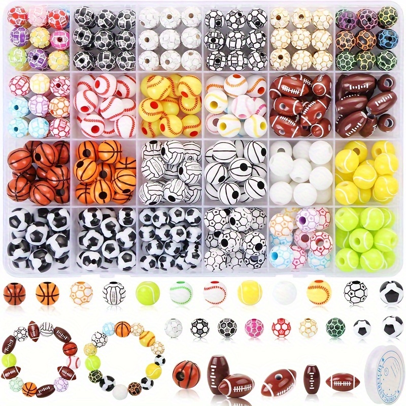 Wholesale SUPERFINDINGS 350Pcs 7 Style Sports Beads Basketball Polymer Clay  Beads Clay Ball Beads Baseball Loose Beads Volleyball Rugby Beads for  Jewelry Making 