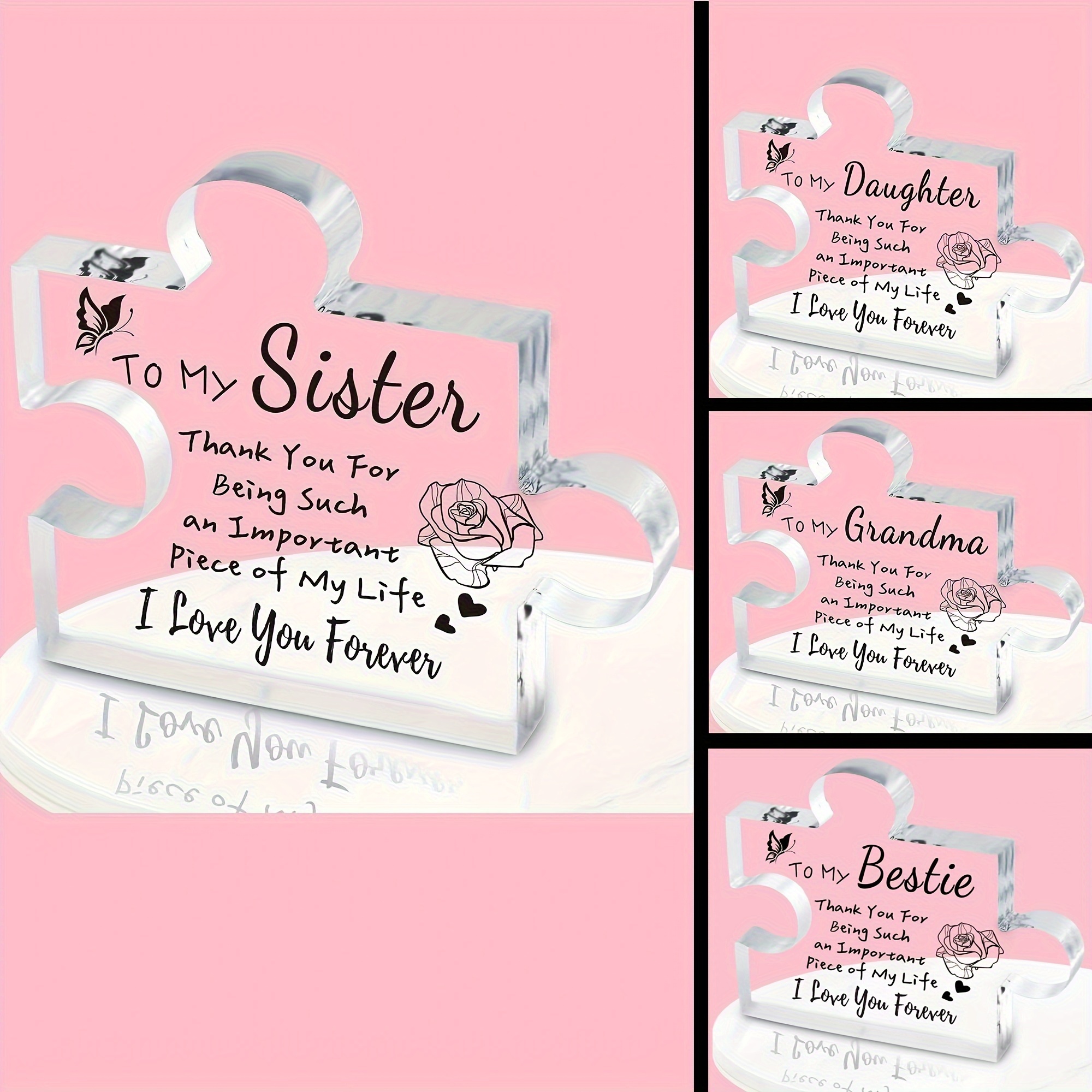 Acrylic Keepsake Clear Heart Sign Sister Gifts Sister - Temu