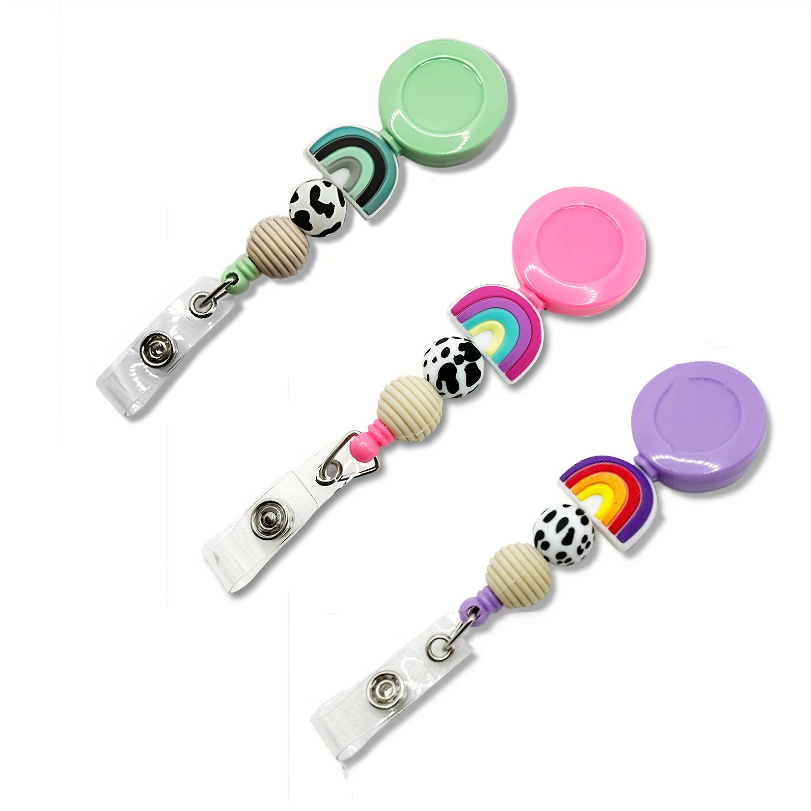 Badge Reels Rainbow Retractable Clips Nurse Clip Doctor - Temu