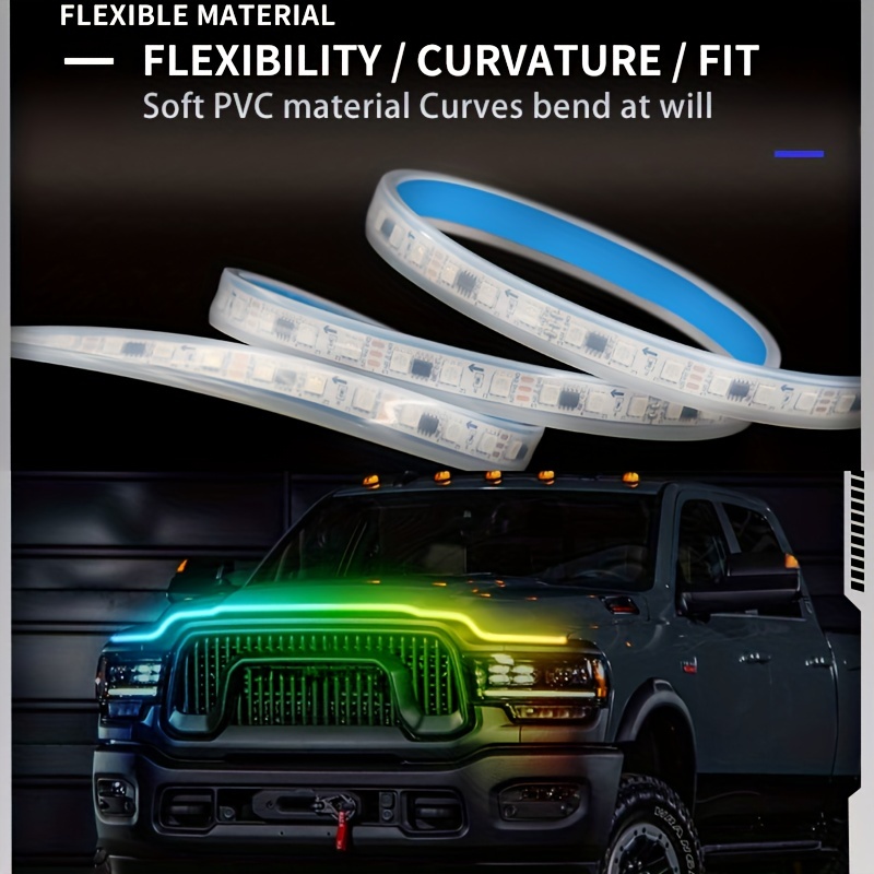 12v 150cm 180cm Barre de lumière décorative universelle pour capot de  moteur de voiture LED flexible, bande LED DRL étanche, feu de jour - Temu  Belgium