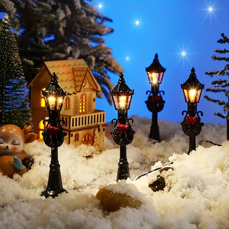 Christmas Mini Street Light Models Mini Street Lamp - Temu