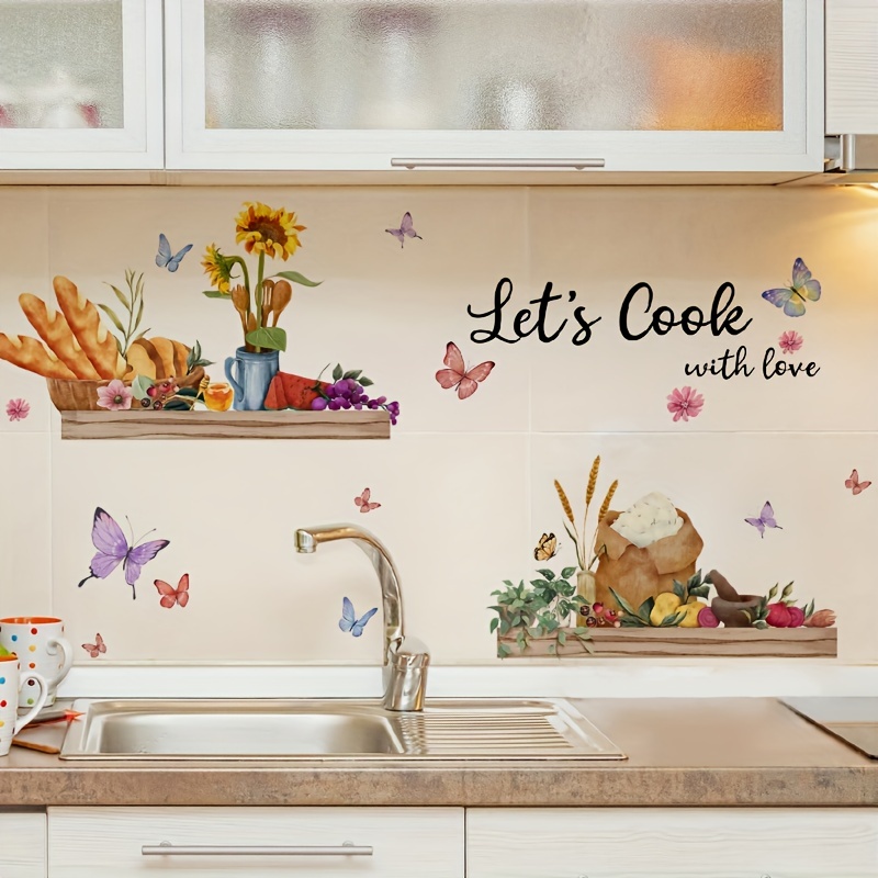 Adesivi Murali Decorativi Creativi Per La Cucina, La Bambina Carina Ama  Cucinare, Modello Delicato Di Utensili Da Cucina, Decorazione Fai Da Te