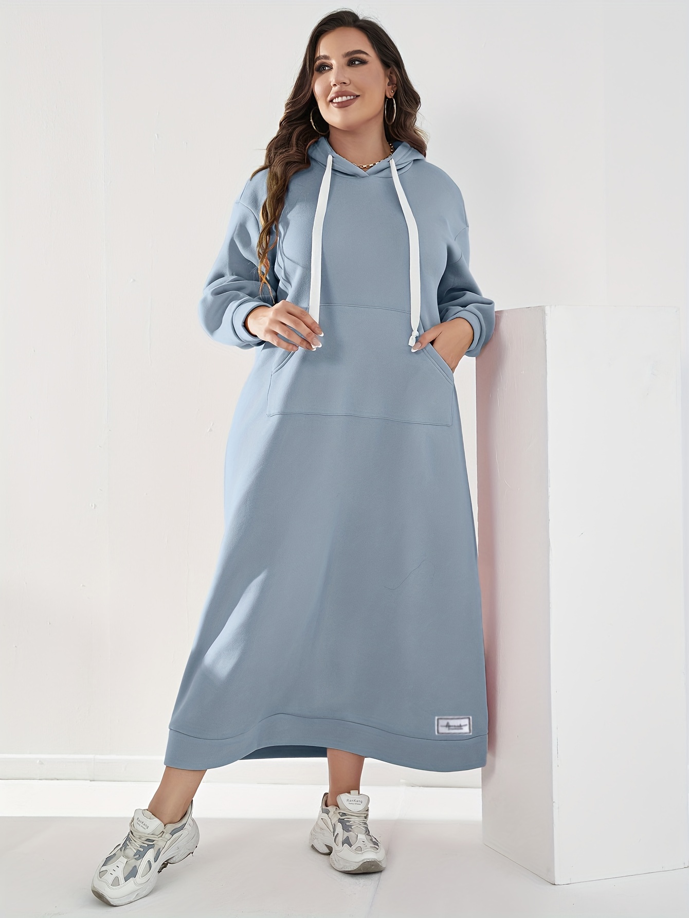 Long sweatshirt cheap dress plus size