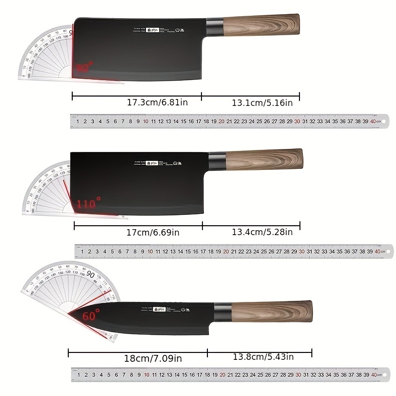 Household Rust-proof Black Blade Vegetable Cutting Knife, Full Set