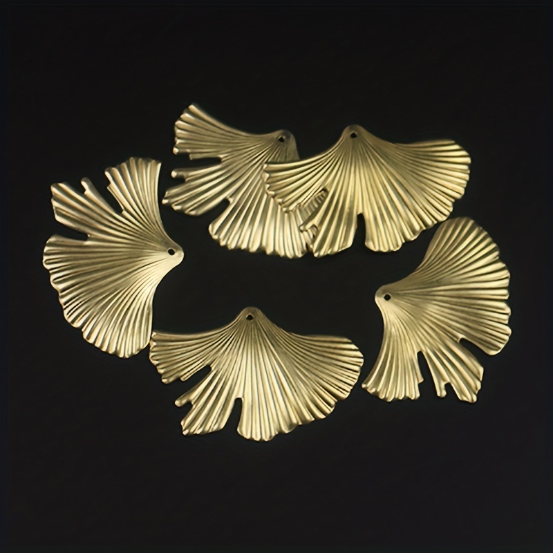 

10pcs 45.7*30.1mm Golden Ginkgo Leaf Design Brass Pendant For Clothing Accessories Diy Jewelry Accessory Making Supplies