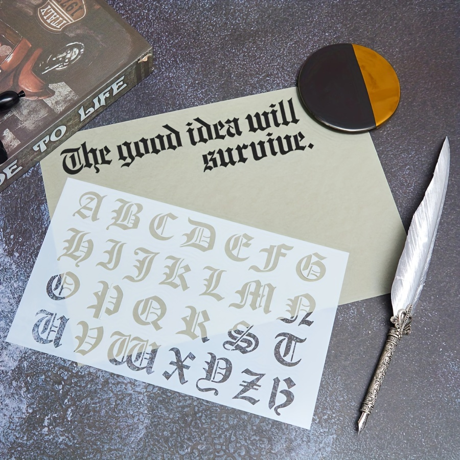 gothic lettering stencils