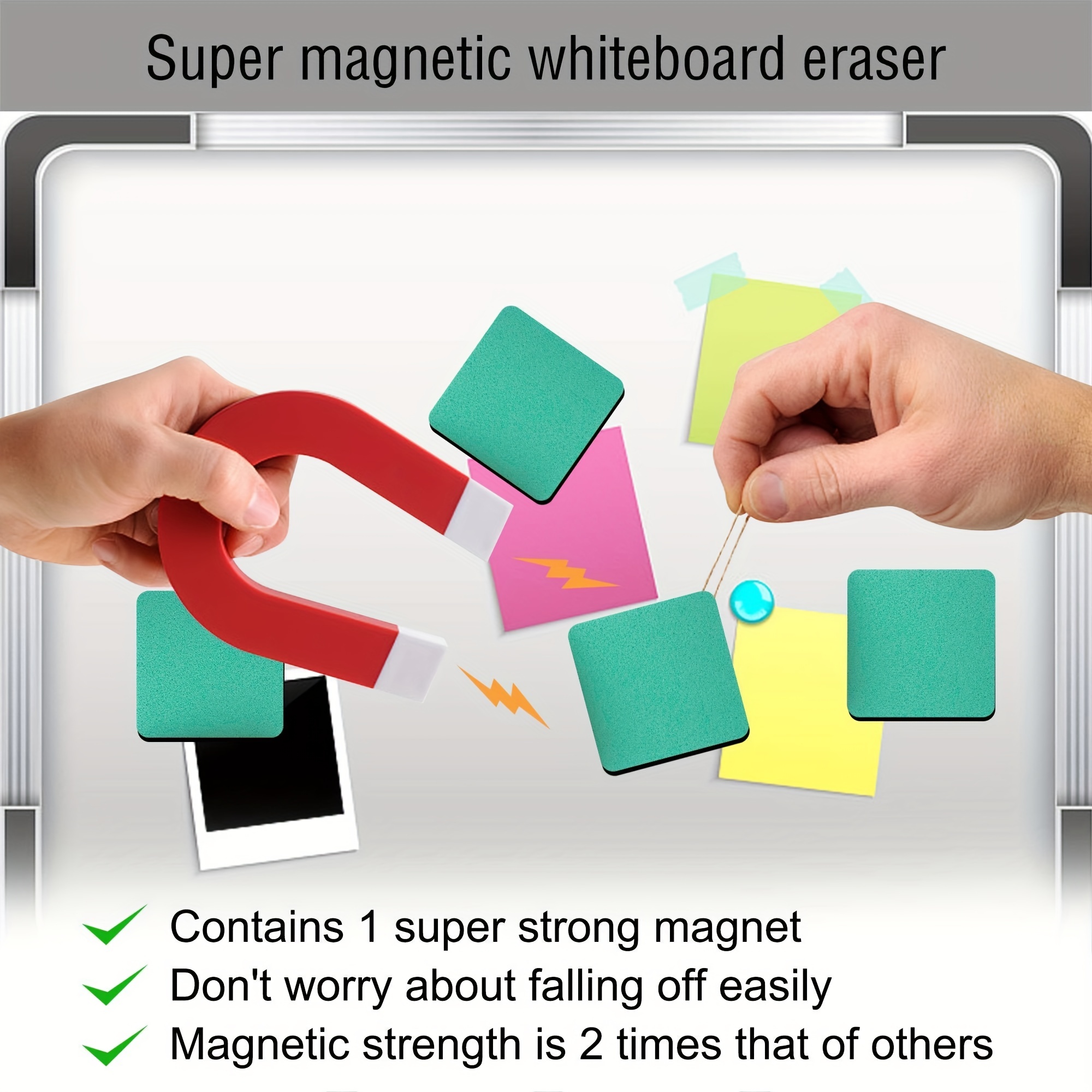 8Pcs White Board Eraser Classroom Whiteboard Eraser Dry Eraser for Teacher  