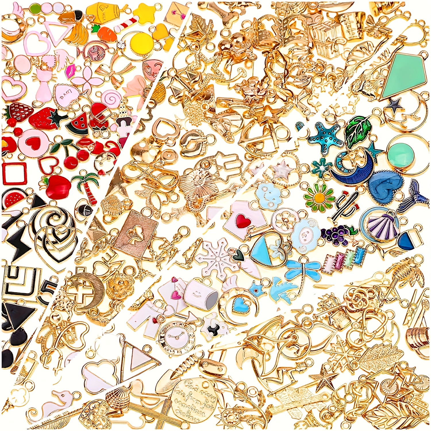 

20/60 Pcs Bracelet Charms For Jewelry Making Wholesale Bulk Lots Jewelry Making Silvery Bracelet Charms Golden Plated Enamel Charms Pendants For Necklace Bracelet Jewelry Making And Craft