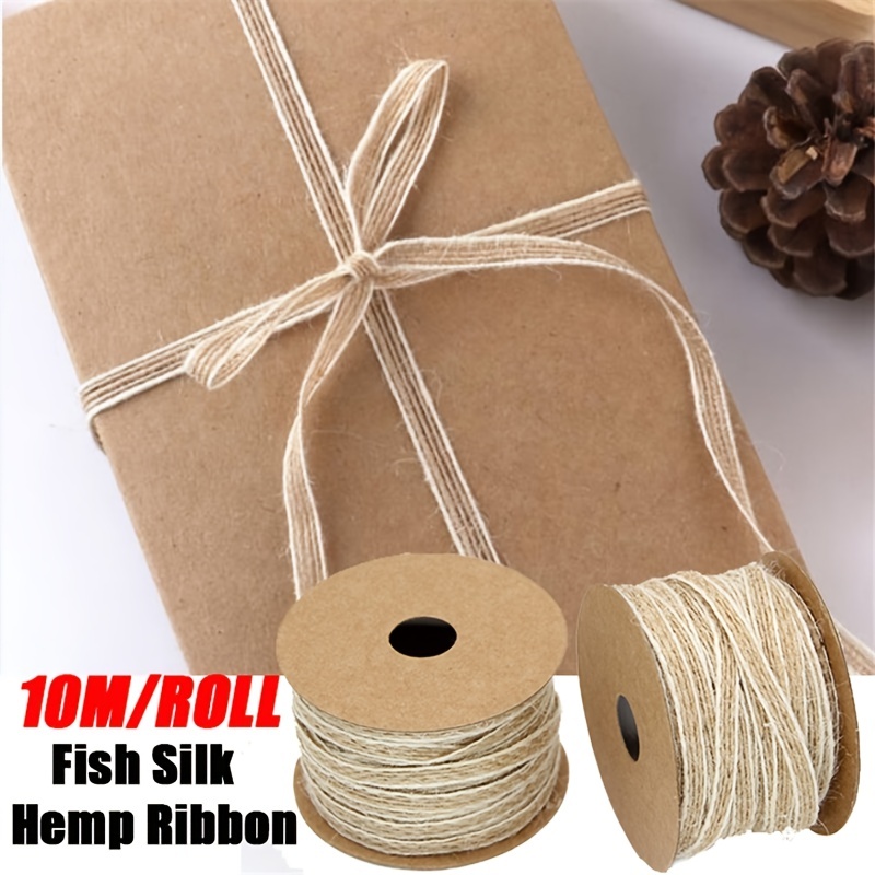 Christmas Ribbon Raffia Ribbon for Gift Wrapping Red Green Kraft Strings  Wrapping Twine Ribbon for Christmas Decoration 6 Rolls 393.7 Feet 