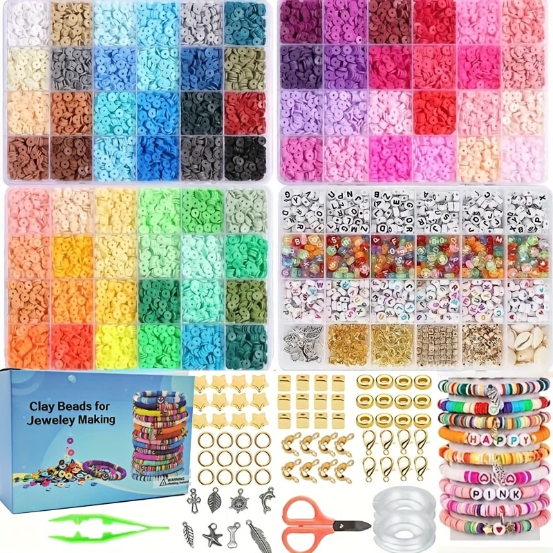 36 couleurs 3600 élastiques propres/paillettes/brillant dans le  noir/breloques/crochets/perles/puces pour kit de bracelet à tisser  bricolage dans une boîte en plastique D-14 -  France