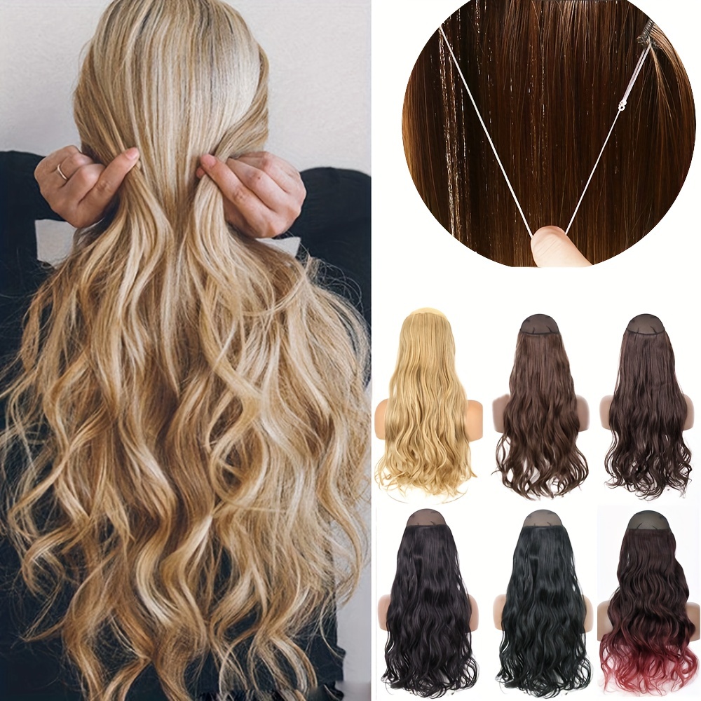 Halo Hair Extensions Invisible Wire Hair Extensions - Temu Canada