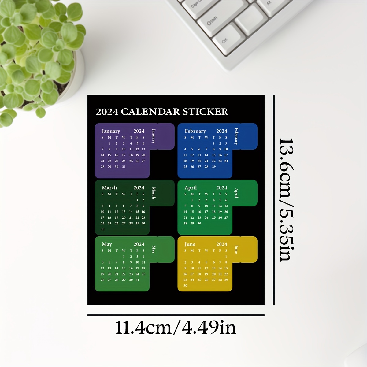 2024 CALENDAR LABELS Stickers Monthly Index Stickers Journal