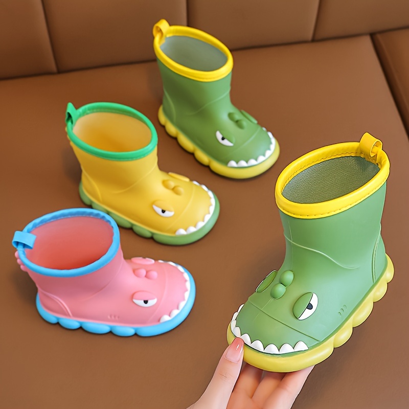 EnJoCho Botas de agua para niños de 1 a 10 años, zapatos de lluvia para  niños y niñas, zapatos de agua para bebés (azul, 10.5 niños pequeños)