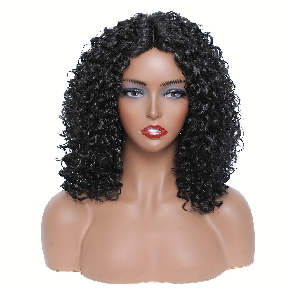 150% Density Black Short Afro Jerry Curly Hair Wigs Full - Temu