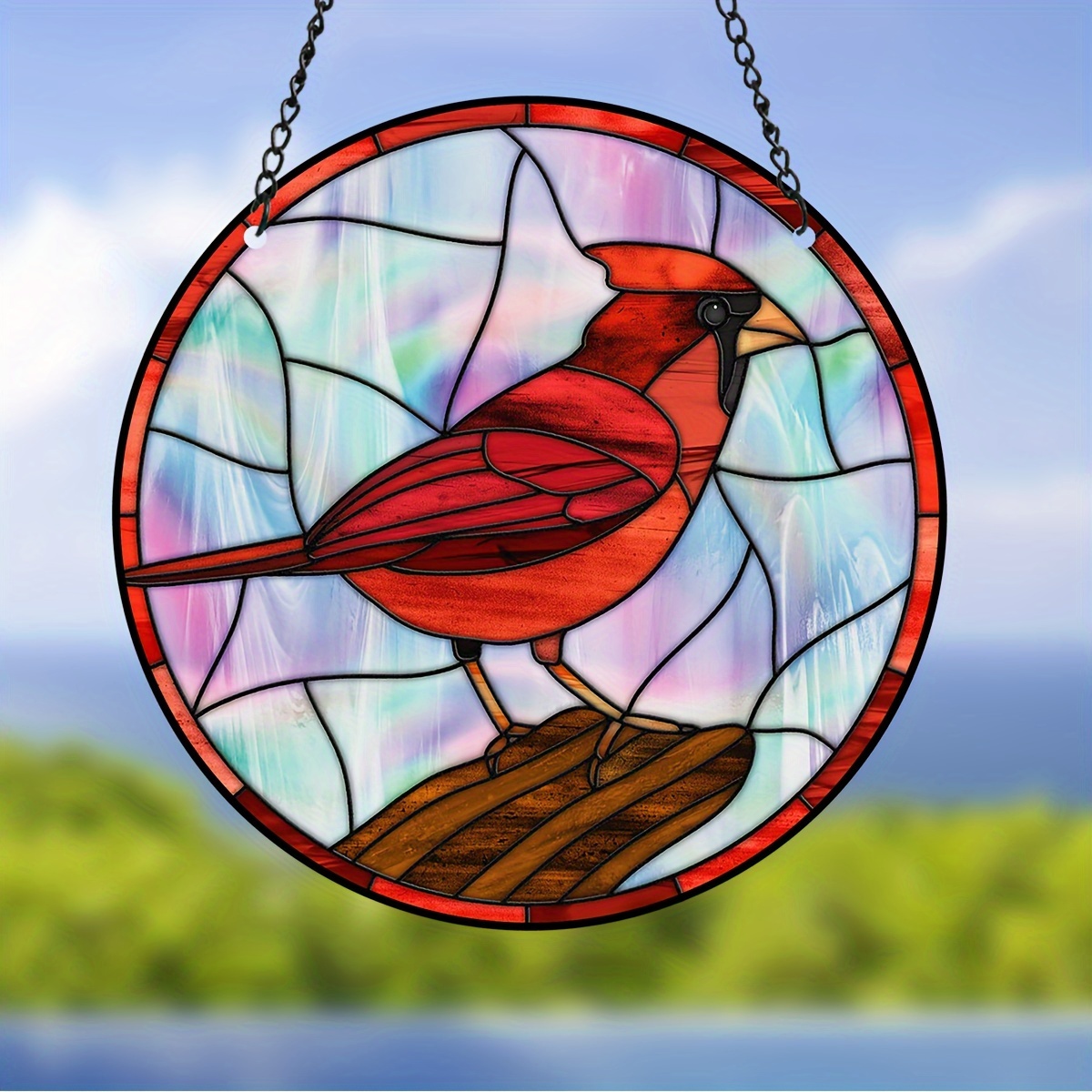  VEWOGARDEN W10xH15 inch Hummingbird Stained Glass Window  Hangings, Suncatcher Panel with Chain for Wall or Windows : Patio, Lawn &  Garden