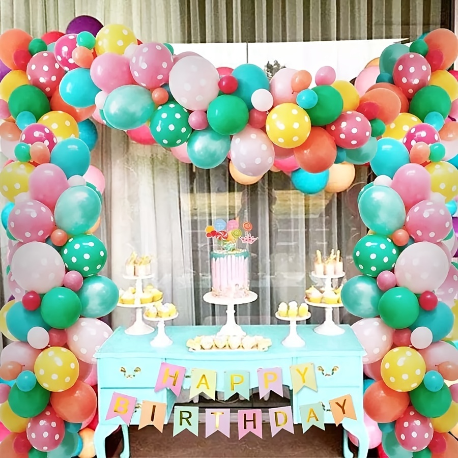 decoration Anniversaire Enfant Fille, Kit Anniversaire Fille Avec Bannire  Happy Bithday Decoration, Glace Bonbons Ballons Anniversaire Fille Pour