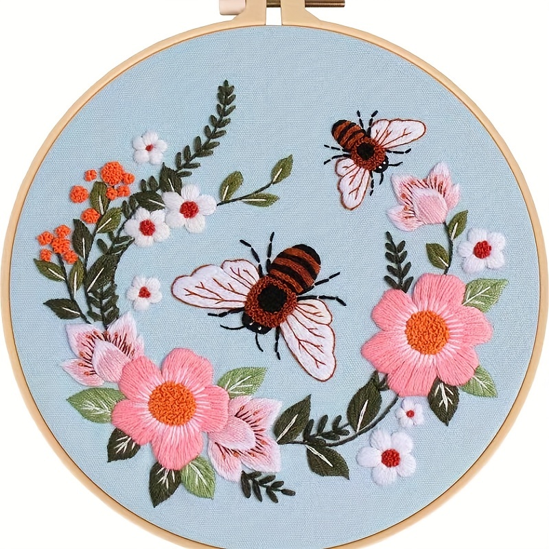 Embroidery Stickers Bee Ladybug Mushroom Pattern Diy - Temu
