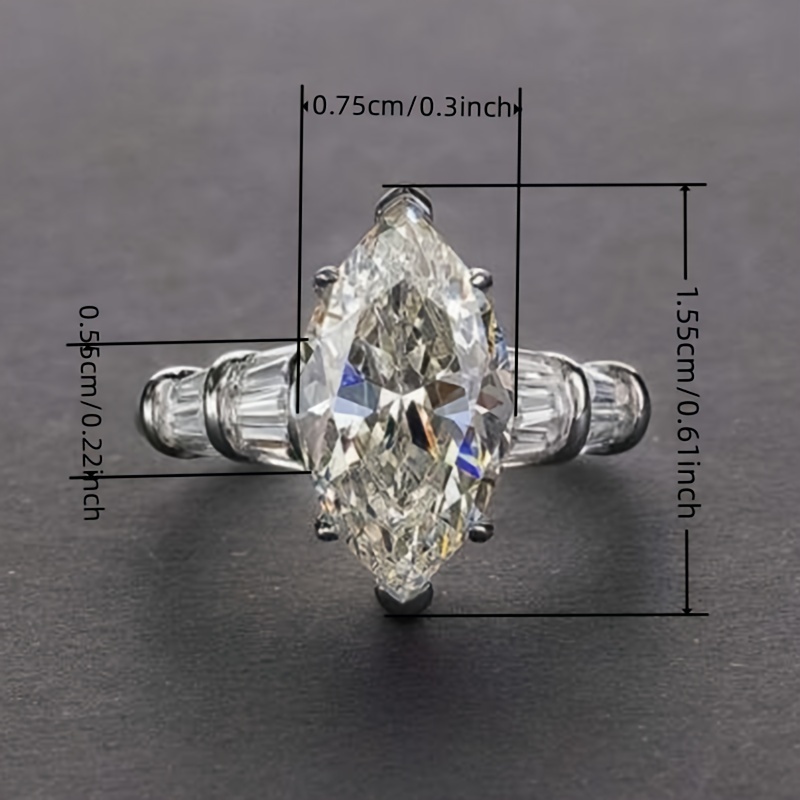 6 Prong Set Marquise Zirconia Ring for Women, Perfect for Engagements