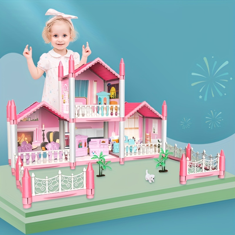 Dollhouse Play House for Girl, Doll House with Lights & Two Dolls &  Furniture Accessories, Toddler DIY Princess House Playhouse Pretend Set  Toy, Birthday Gift for 3 4 5 6 7 Year Old(11 Room) 