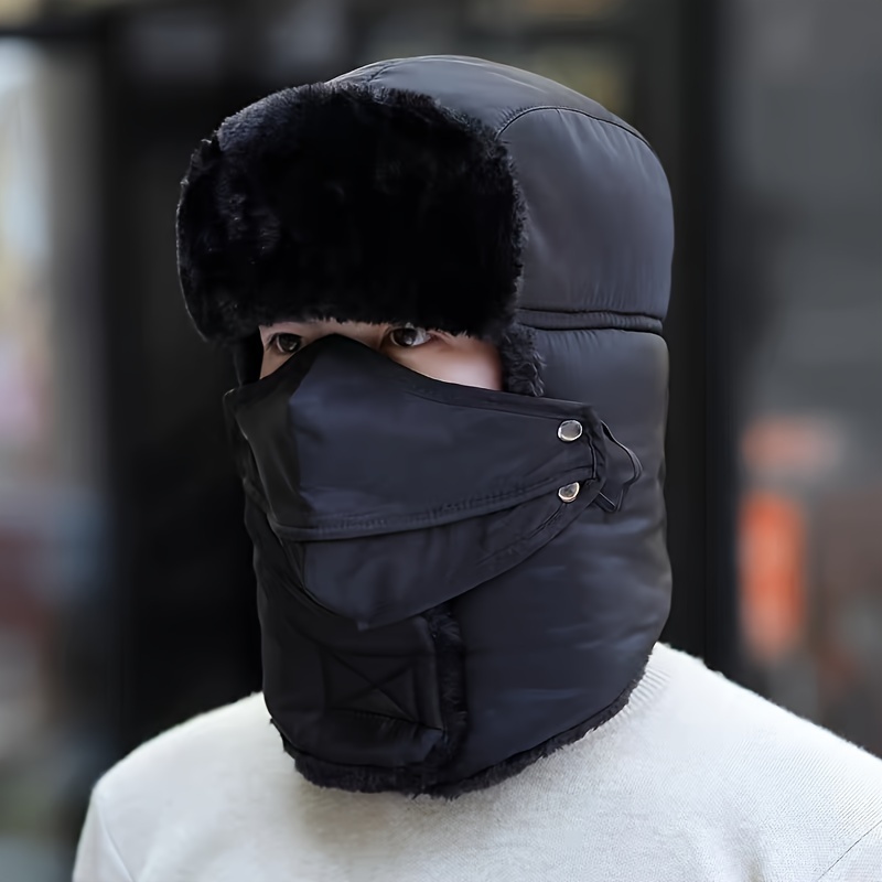 Winter Warm Bomber Hat Ear Flap Outdoor Windproof Skiing - Temu