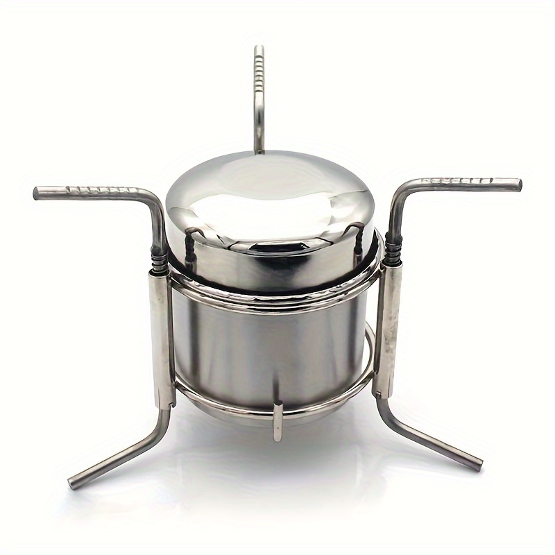 Portable Stainless Steel Alcohol Stove Burner Fondue Burner for Outdoor  Camping Cooking Pot 