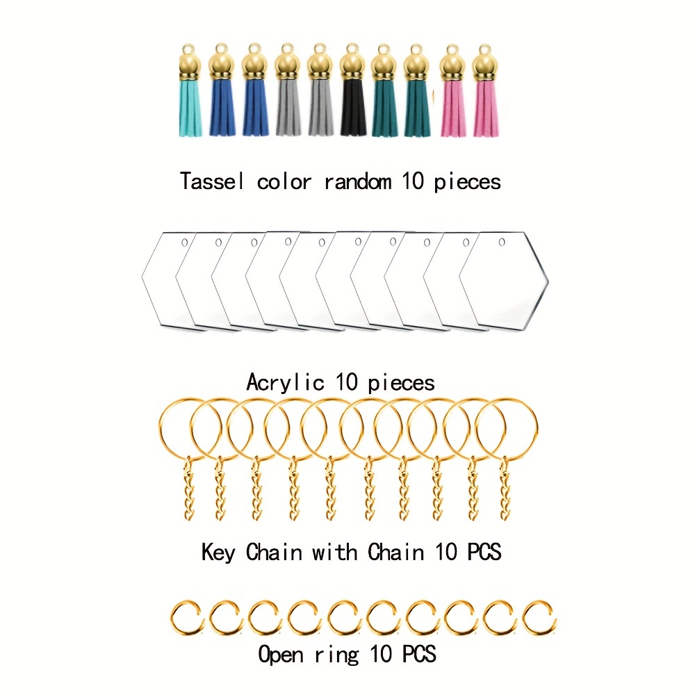 Acrylic Keychain Blanks Chain Hardware Supplies For - Temu