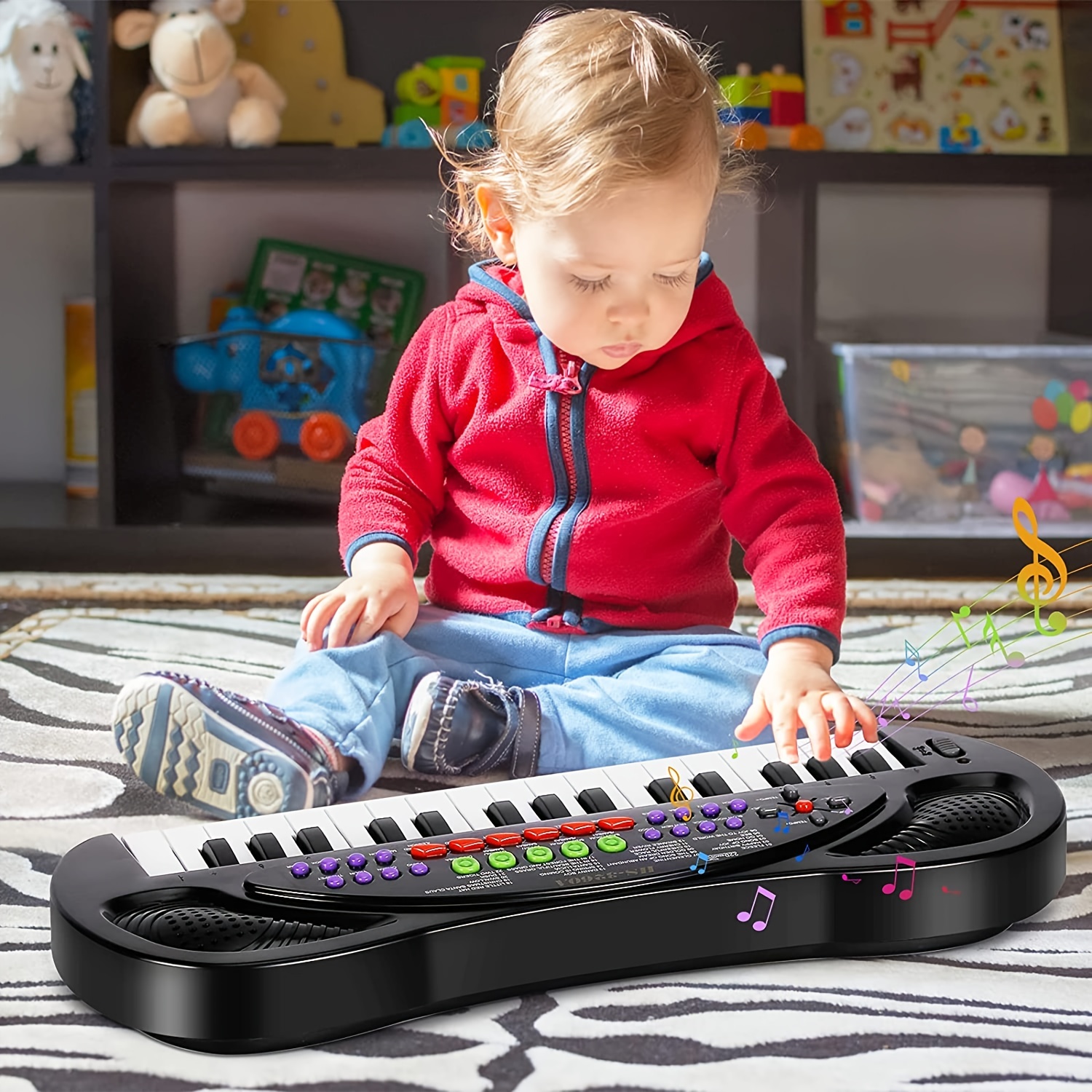 Electric Car Type Musical Toys Keyboard Piano For Kids With 6 Keys