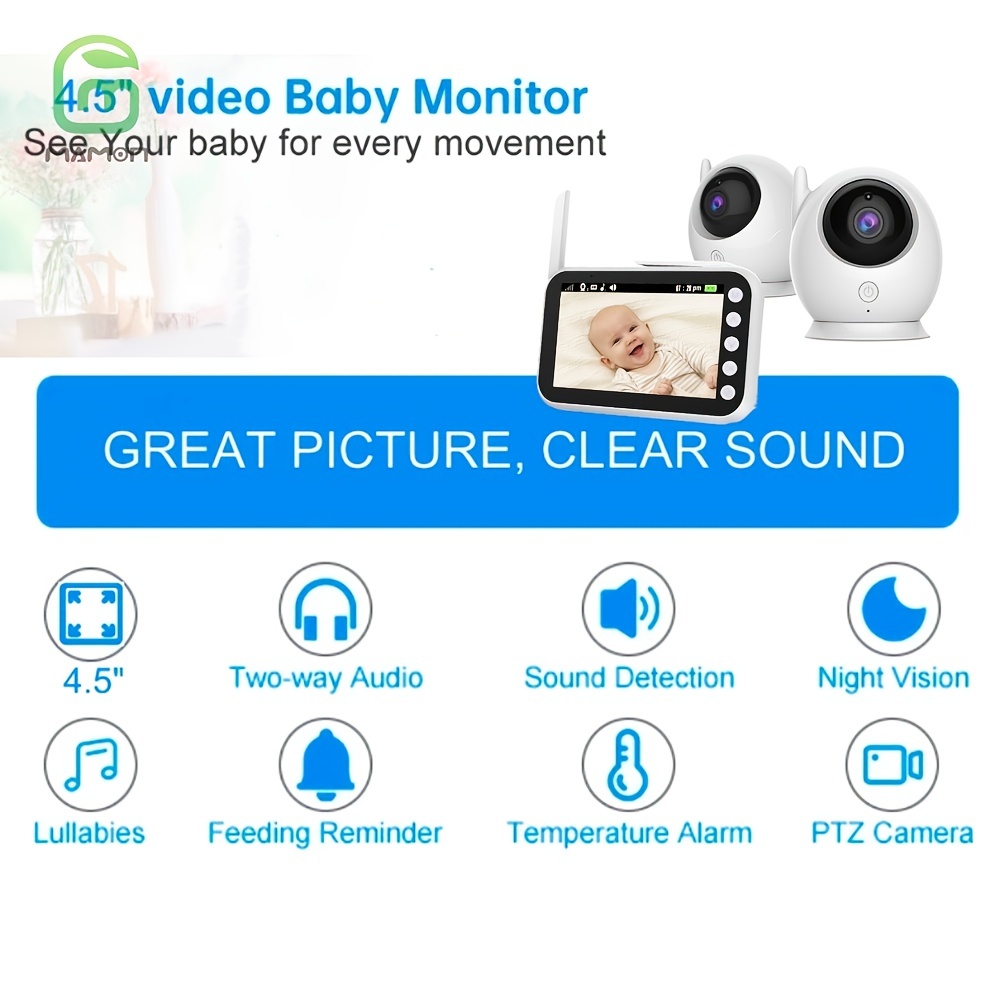 Baby Monitor With Camera And Audio 720p Pan Tilt Baby Camera - Temu