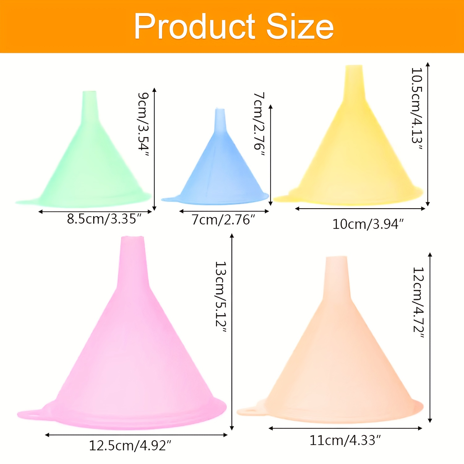  5 Pcs Funnel Water Bottle Filling Hopper Color Powder Kitchen  Supply Handle Small Powder Small Caliber Plastic : Home & Kitchen
