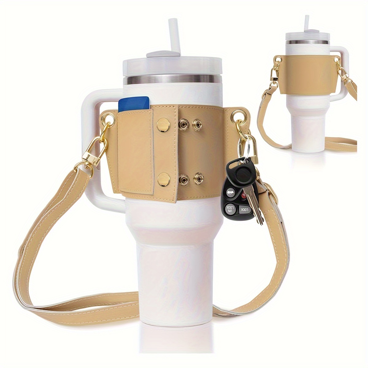1pc Adjustable Water Bottle Holder With Strap For Stanley, Universal  Tumbler Sleeve Sling Bag For 40-128oz Water Bottle
