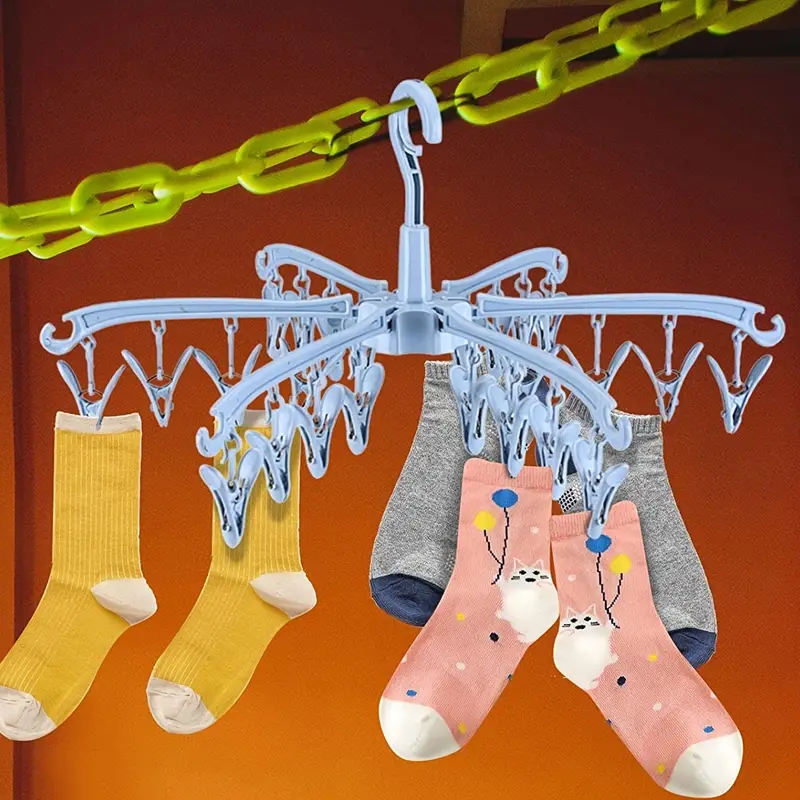 Sock Drying Rack 24 Clips Plastic Laundry Clothes - Temu