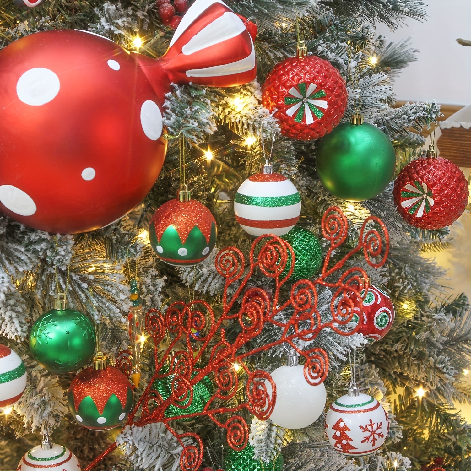 Weihnachtskugeln Elch Mit Flügel Rot Gold/Glitzer  Produktbild-Vorschau 3