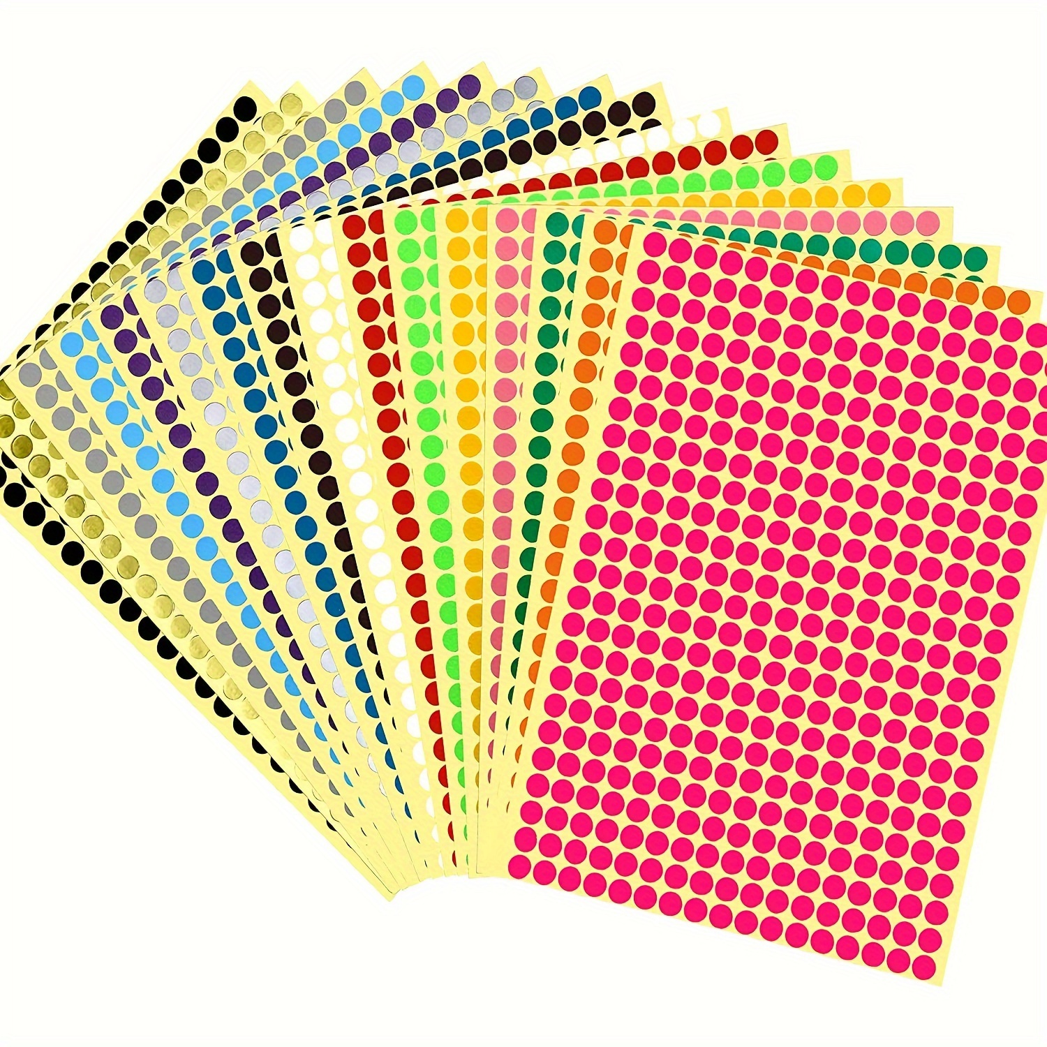 5/10 Sheets 6Mm Round Stickers Sticky Dots Adhesive Coloured Circle Labels