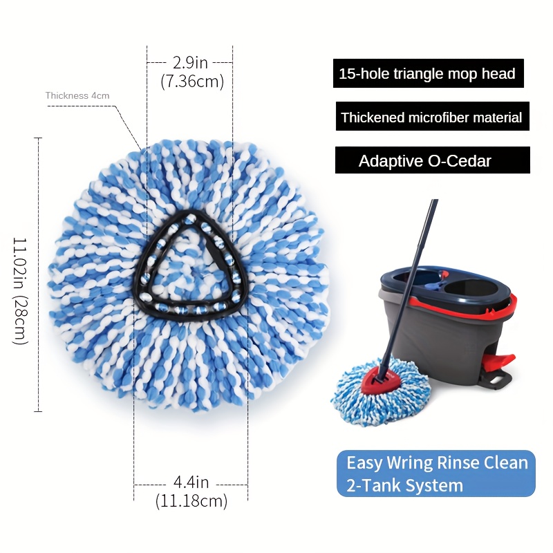 3pcs Mop Refill pour Vileda Spin And Clean Mop - Spin Mop Head Replacement  - Remplacement de tête de vadrouille en microfibre réutilisable lavable pour  nettoyer les sols