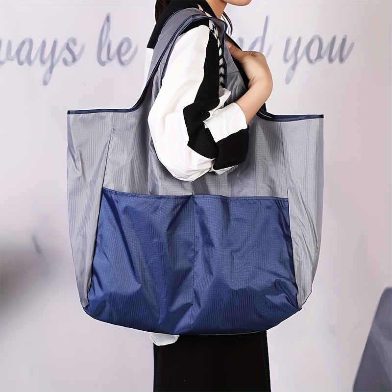 HAY Blue tote bag, L, red logo