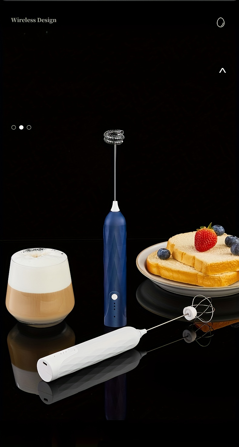 1pc electric egg beater   usb milk frother portable hand held coffee whisk stainless steel kitchen gadget with built in lithium battery rechargeable 600mah for smooth frothing details 10