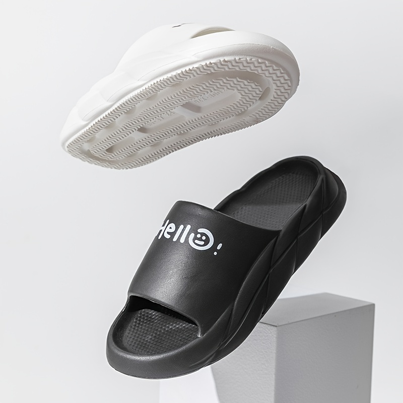 Letter Print Quick Dry Slides Couple Comfort Slippers