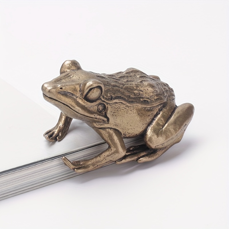 Brass Retro Creative Pond Frog Small Ornaments Solid - Temu Canada