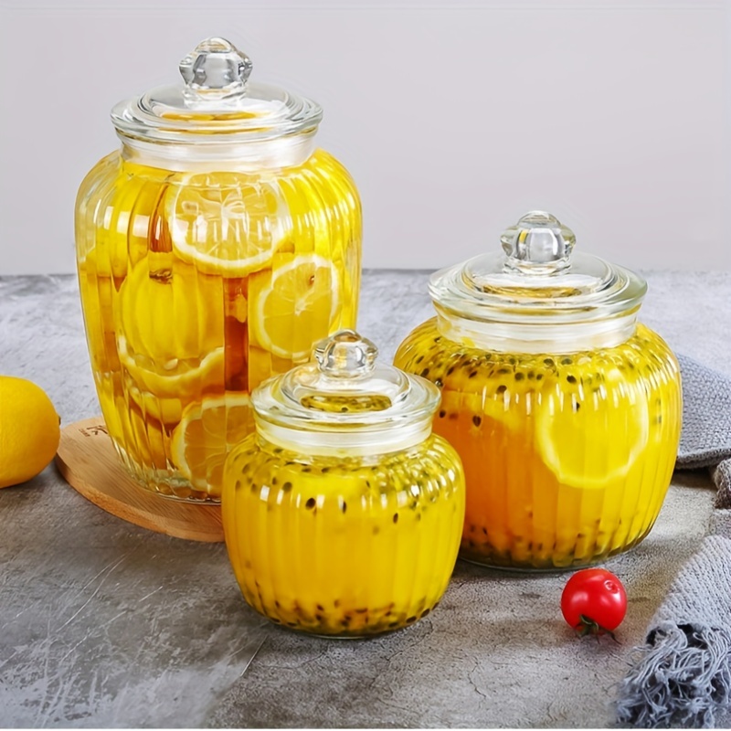 Transparent Glass Sealed Storage Jars, Pickle Jars, Pickle Jars, Grains And  Dried Fruits Container, Candy Jar, Cookie Jar, Kitchen Supplies, Halloween  Essentials, Christmas Essentials - Temu