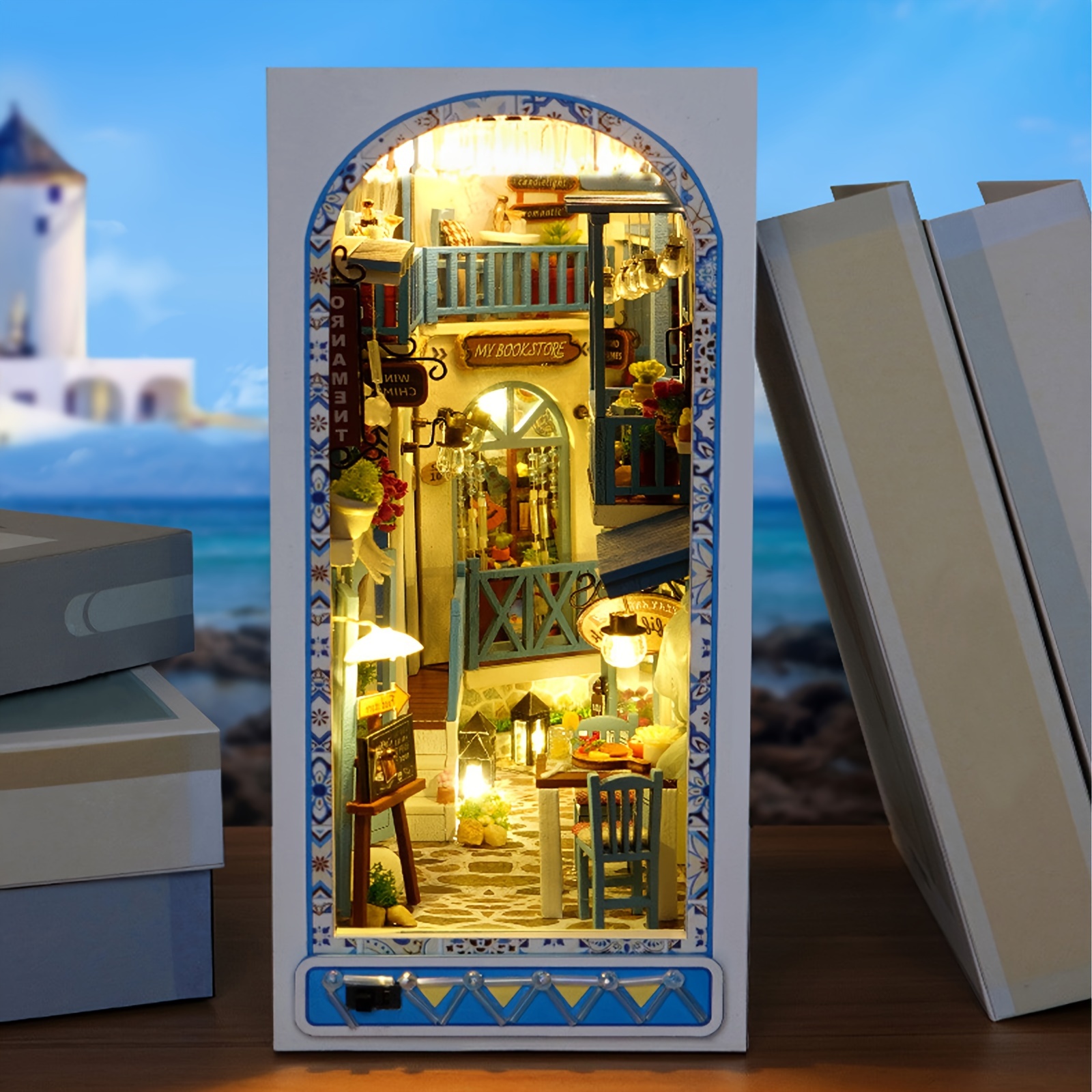 Rolife DIY Book Nook Kit 3D Wooden Puzzle Bookshelf Decor LED Light Model  Kit