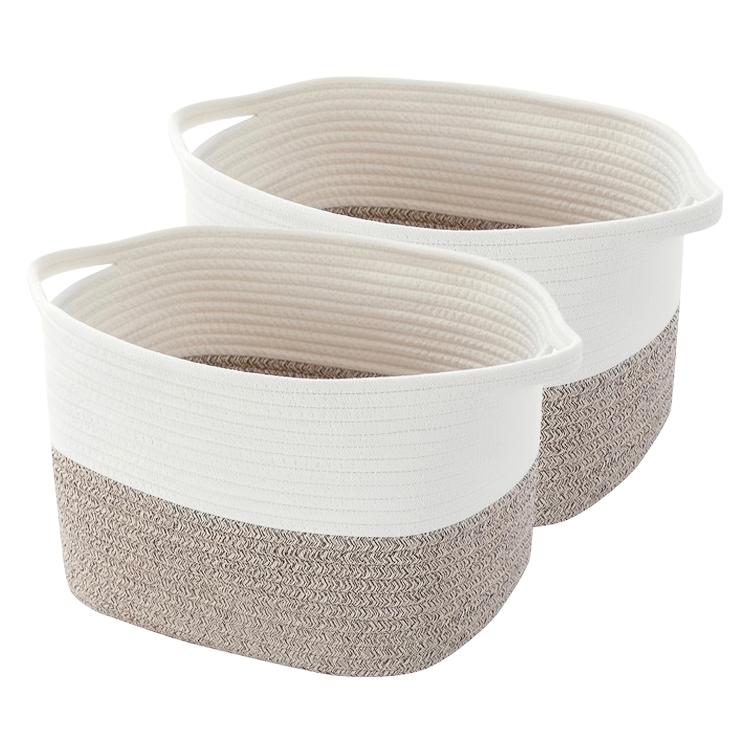 Cotton Rope storage Basket Bins Woven Basket for Organizing Shelves  Rectangle Decorative Baskets For storage Clothes Toys Books Towels Square  Wicker