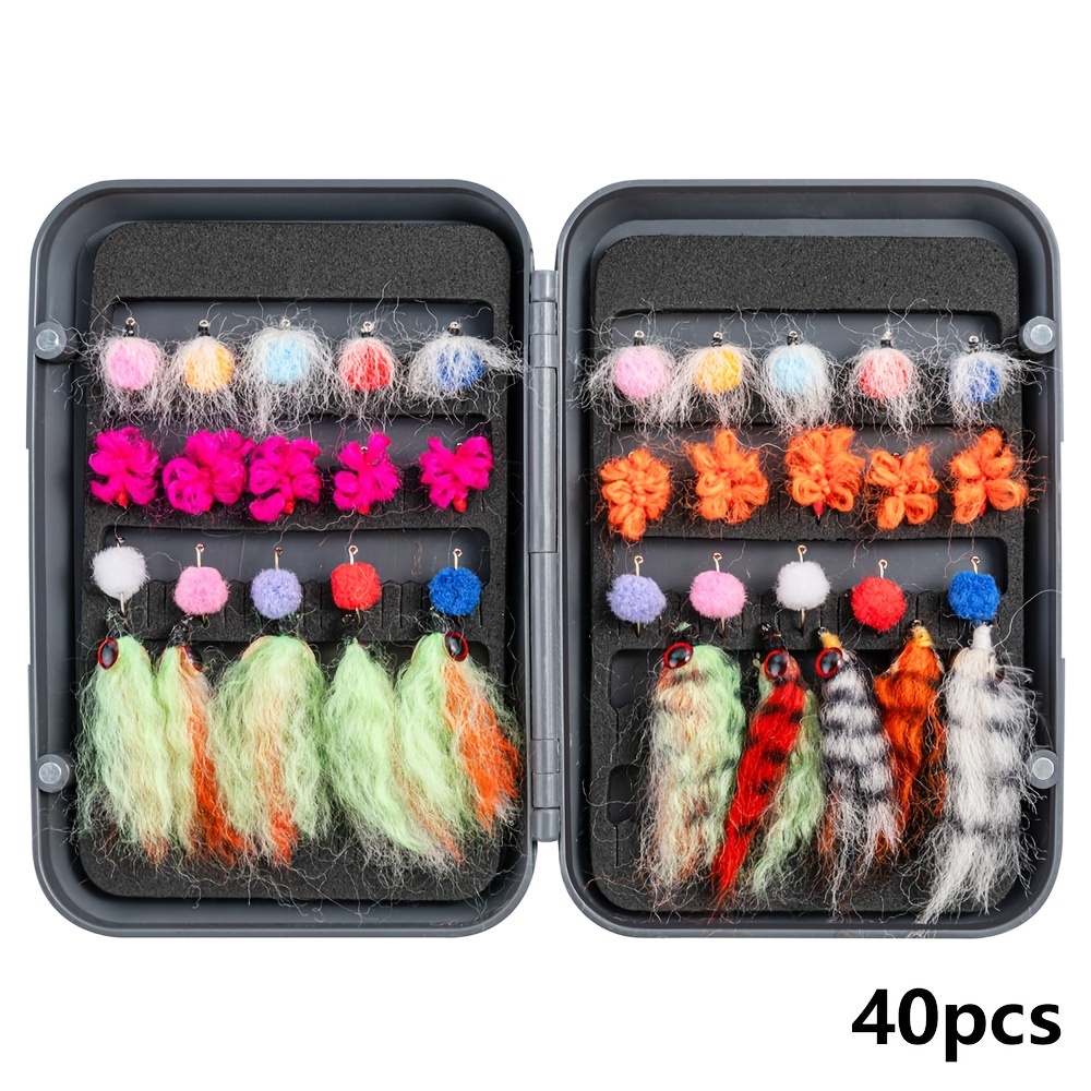 20pcs Fly Bait Kit With Fly Box, Dry/Wet Fly, Handcrafted Fly Fishing Lure,  Streamer For Trout Bass Salmon