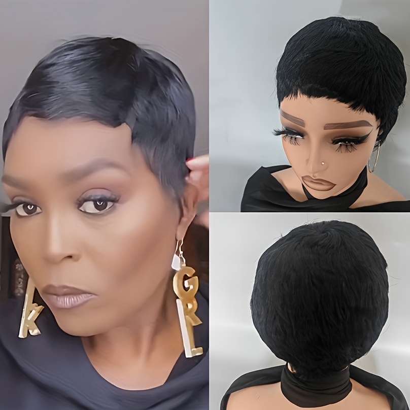 TEMU YESSWIGS® Perruque Courte Bob Coupe Noire
