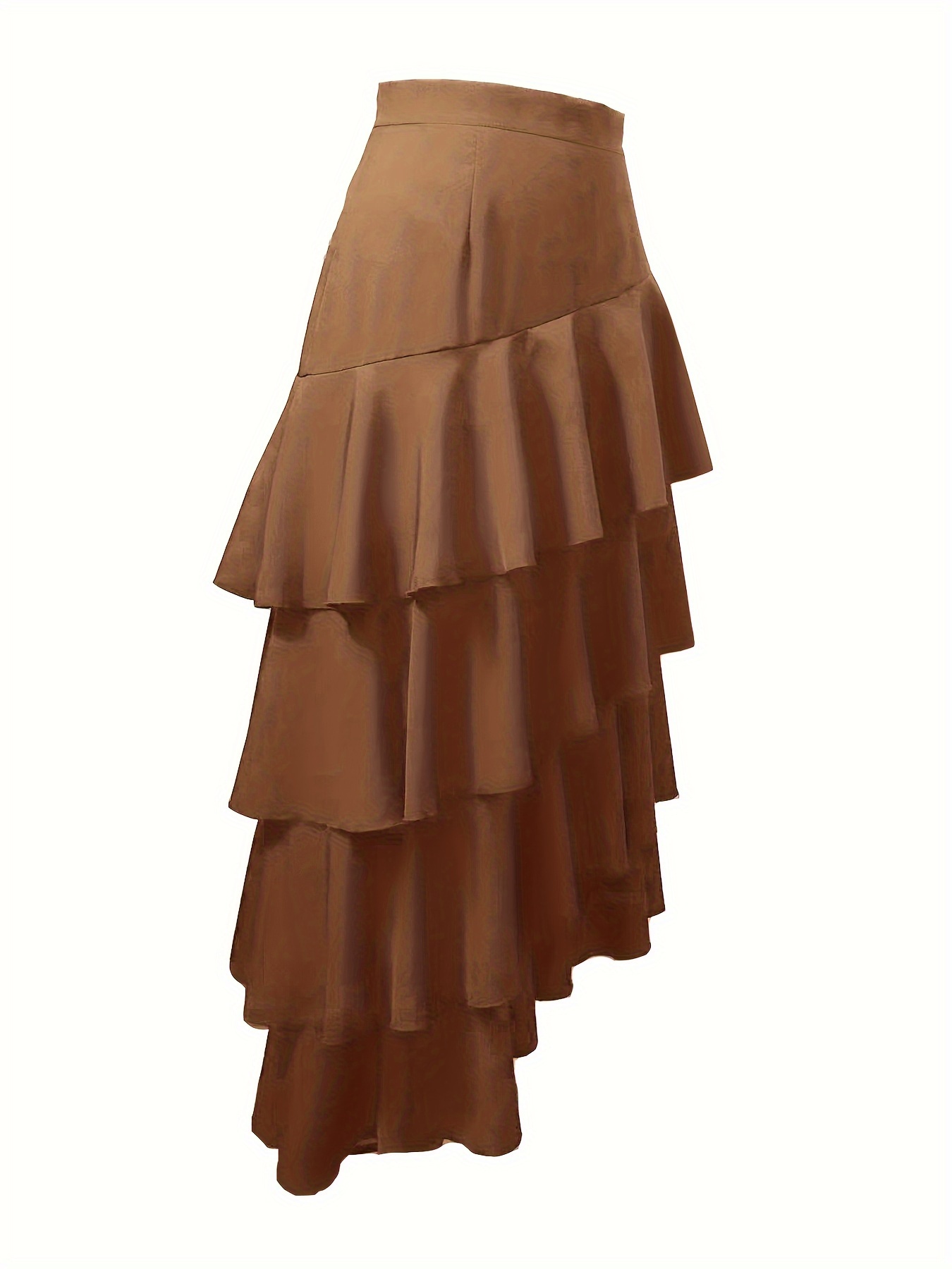 Brown ruffle clearance skirt