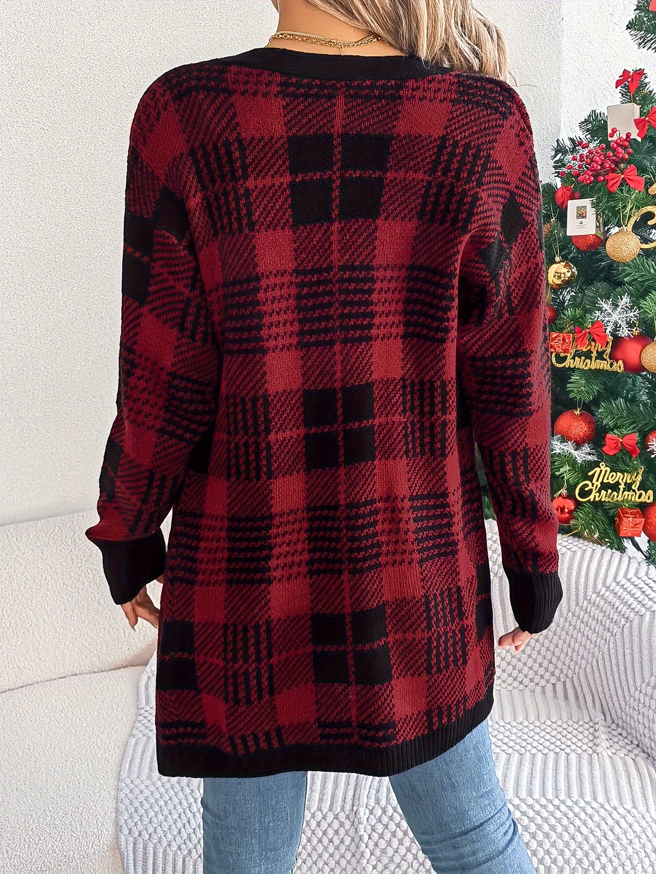 Buffalo plaid long clearance cardigan