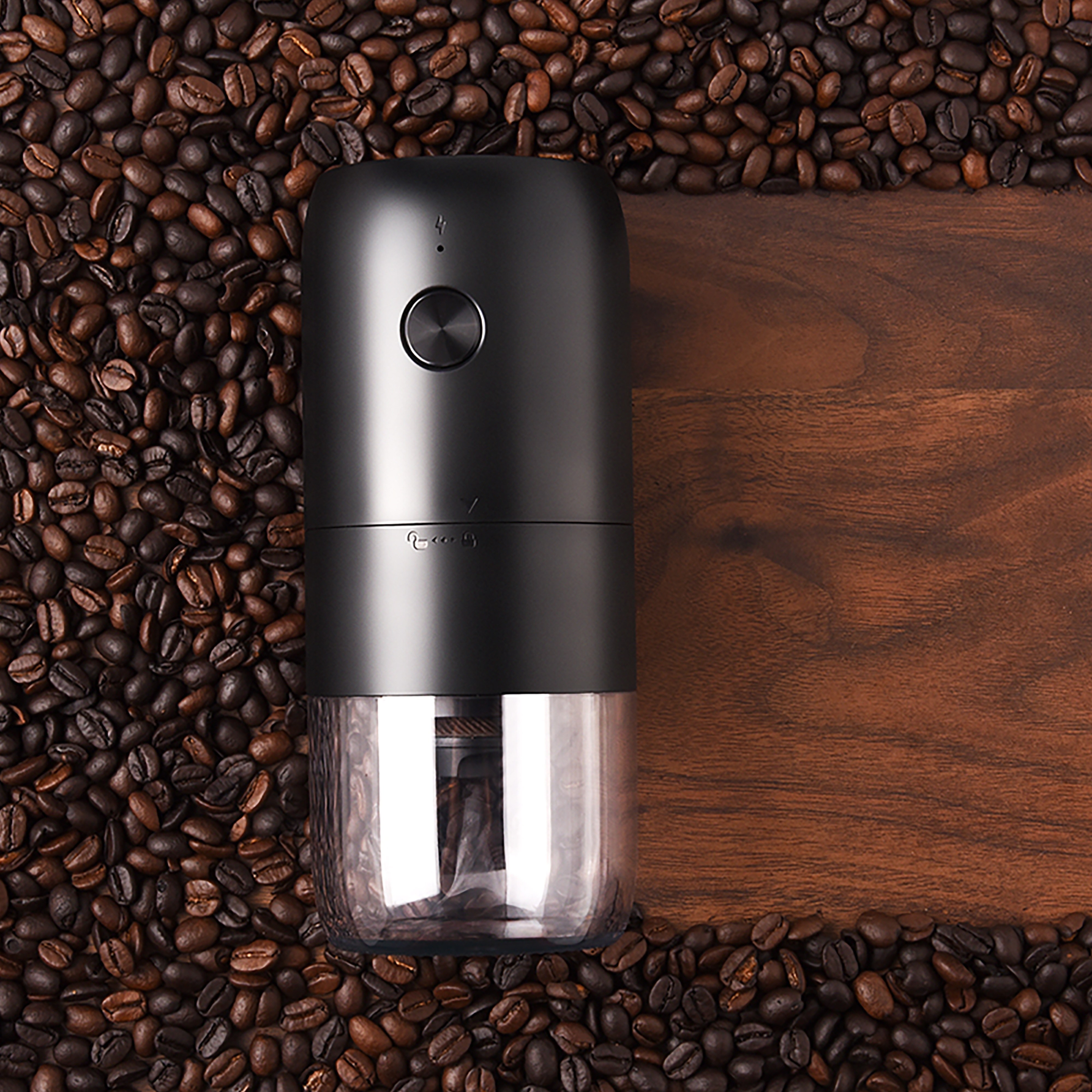 Electric Portable Quiet Coffee Grinder Burr Mill USB Rechargeable Button  Control