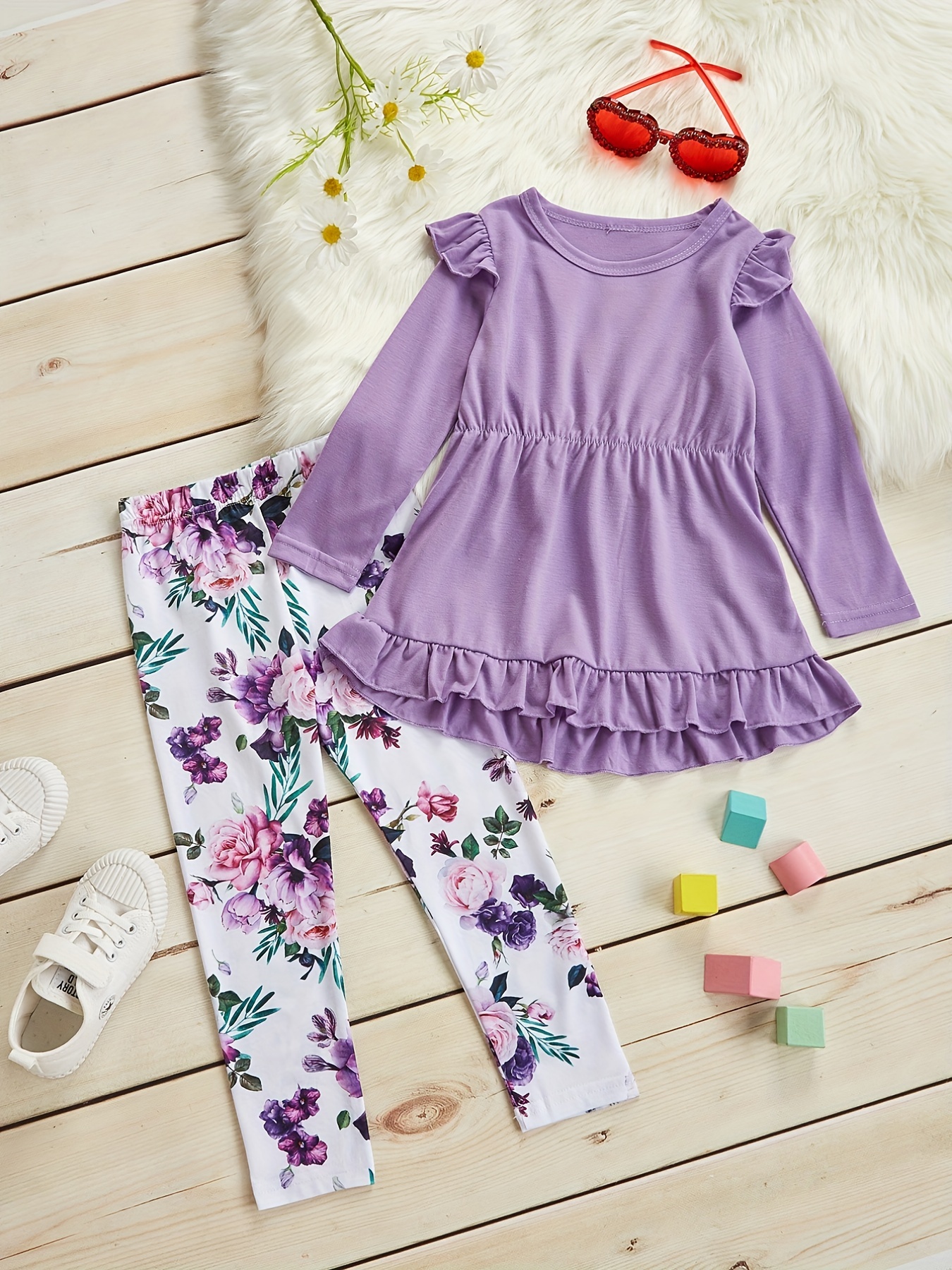 Toddler Girl Casual Solid Color Leggings - Temu