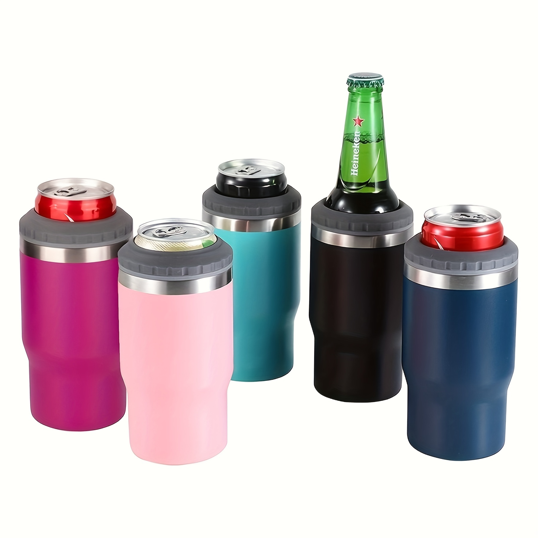 5 in 1 Stainless Steel Insulated Beer Opener Cooler 14oz Thermos