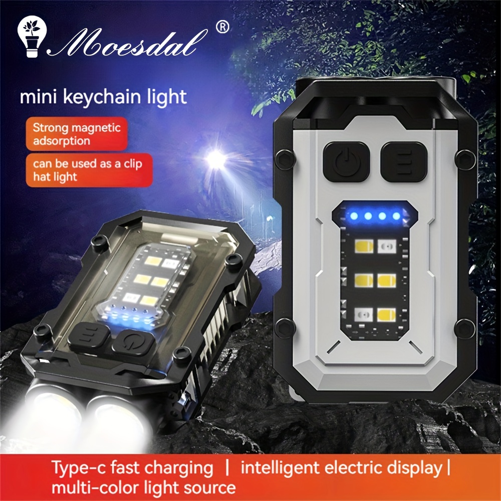 Mini Led Flashlight Usb Rechargeable Keychain Light Powerful 8 Mode Hat  Clip Light Waterproof Flashlight Battery Display Tail Magnet Perfect  Camping Hiking Running Repairing Fishing - Sports & Outdoors - Temu