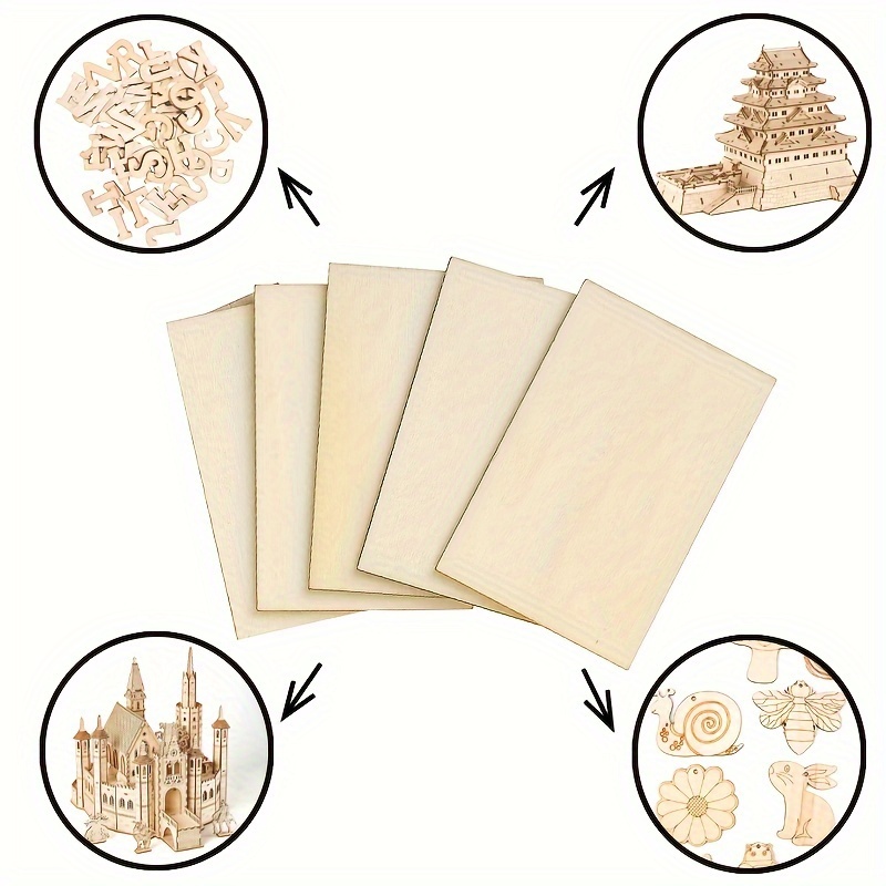 4 Pack Basswood Sheets for Crafts-12 x 12 x 1/8 Inch- 3mm Thick Plywood  Sheets with Smooth Surfaces-Unfinished Squares Wood Boards for Laser  Cutting, Wood Burning, Architectural Models, Staining